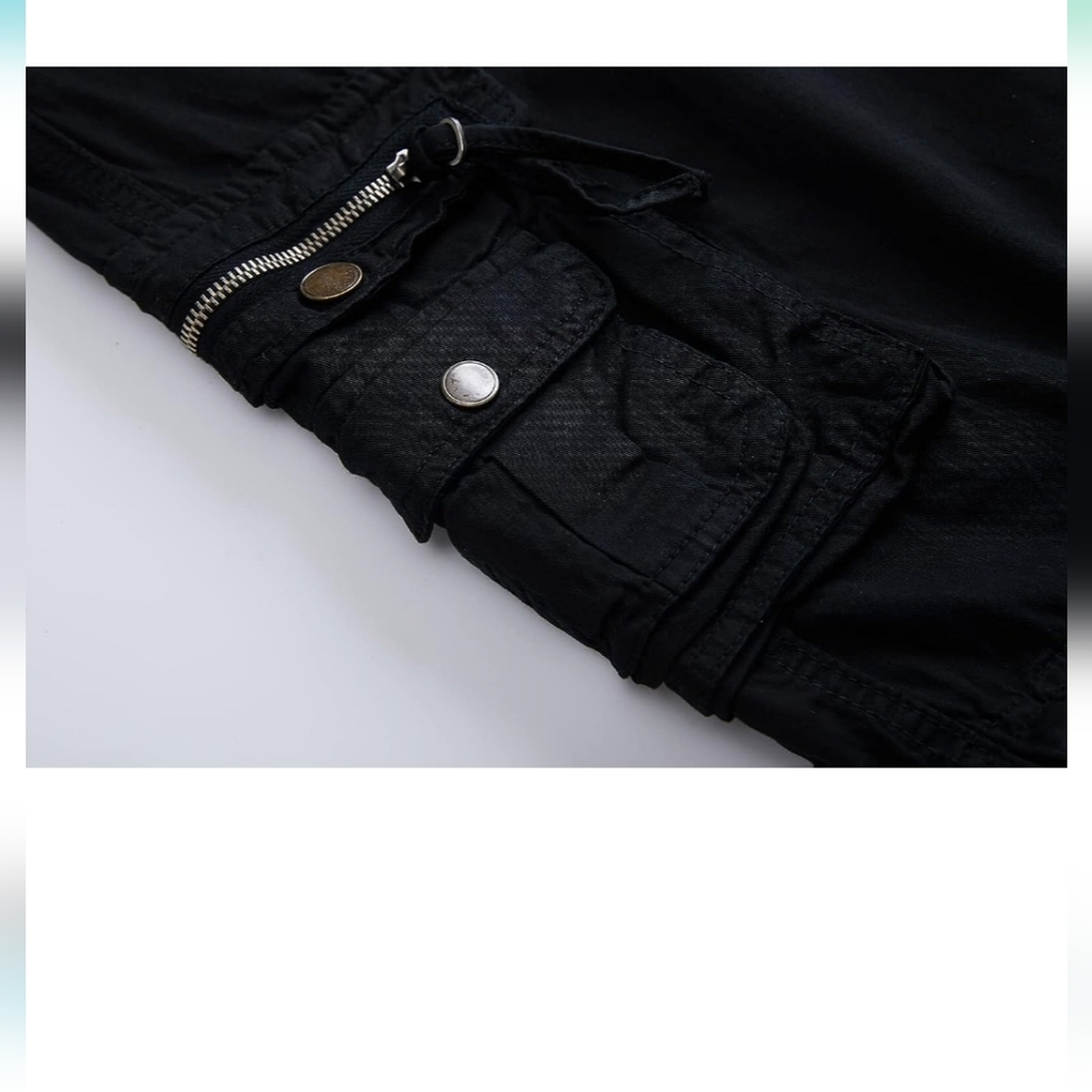 Men’s Lightweight Cotton Casual Cargo Shorts Classic Fit with Multi Pockets - Picture 4 of 7